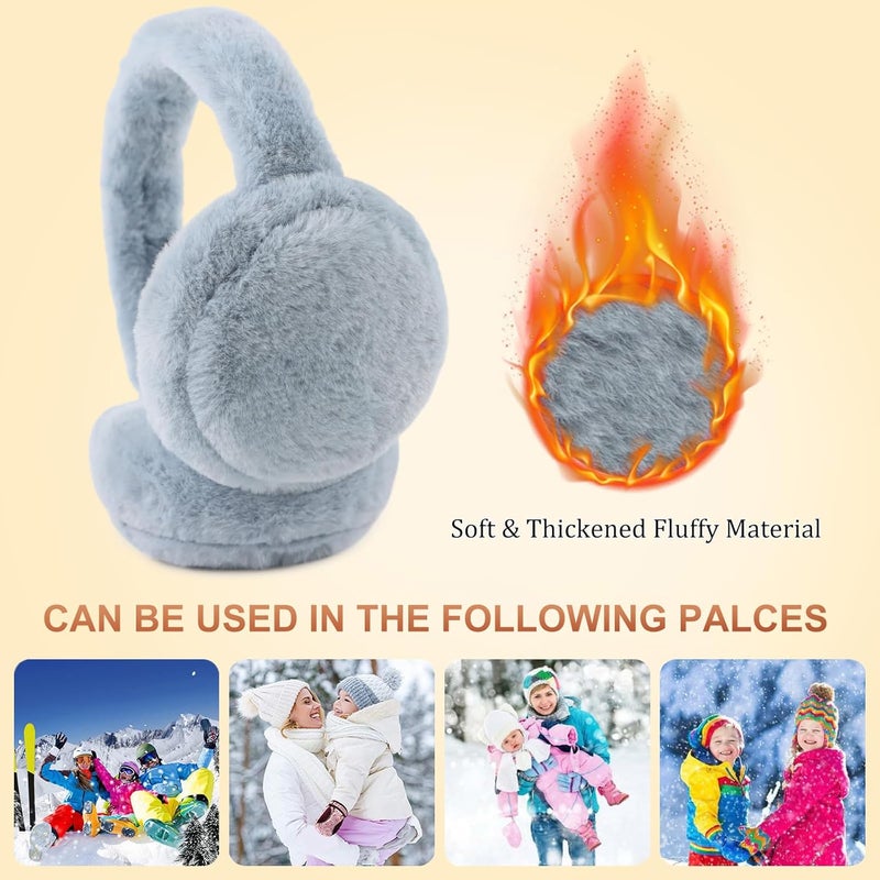 Pesaat Fluffy Ear Muff for Women Plush Earmuffs Kids Winter Earmuffs Girls Boys Cold Weather Ear Warmer - Image 3